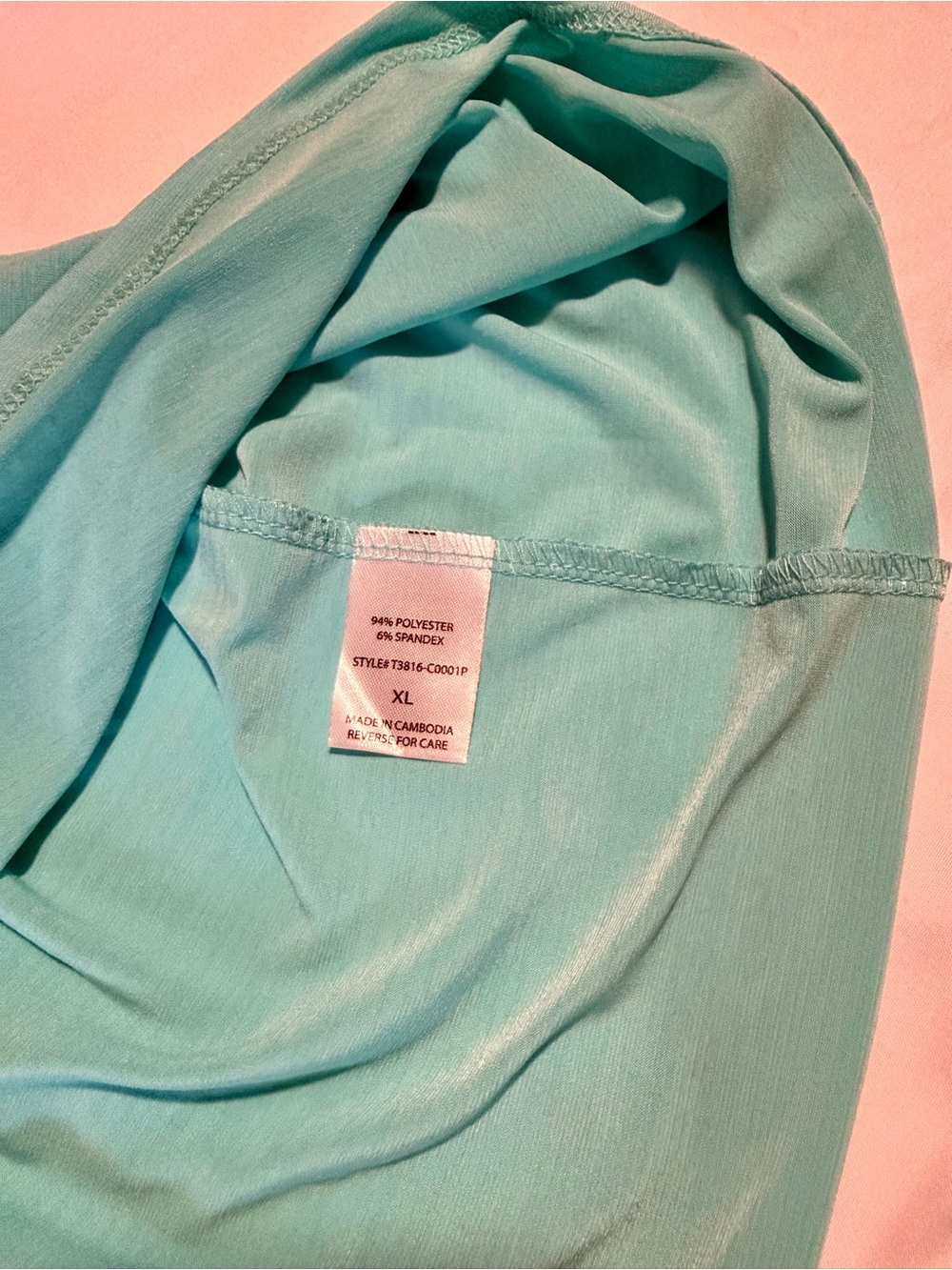 Dear Scarlett Aqua Turquoise V-Neck Empire Waist Blouse XL NWT - Picture 5 of 5